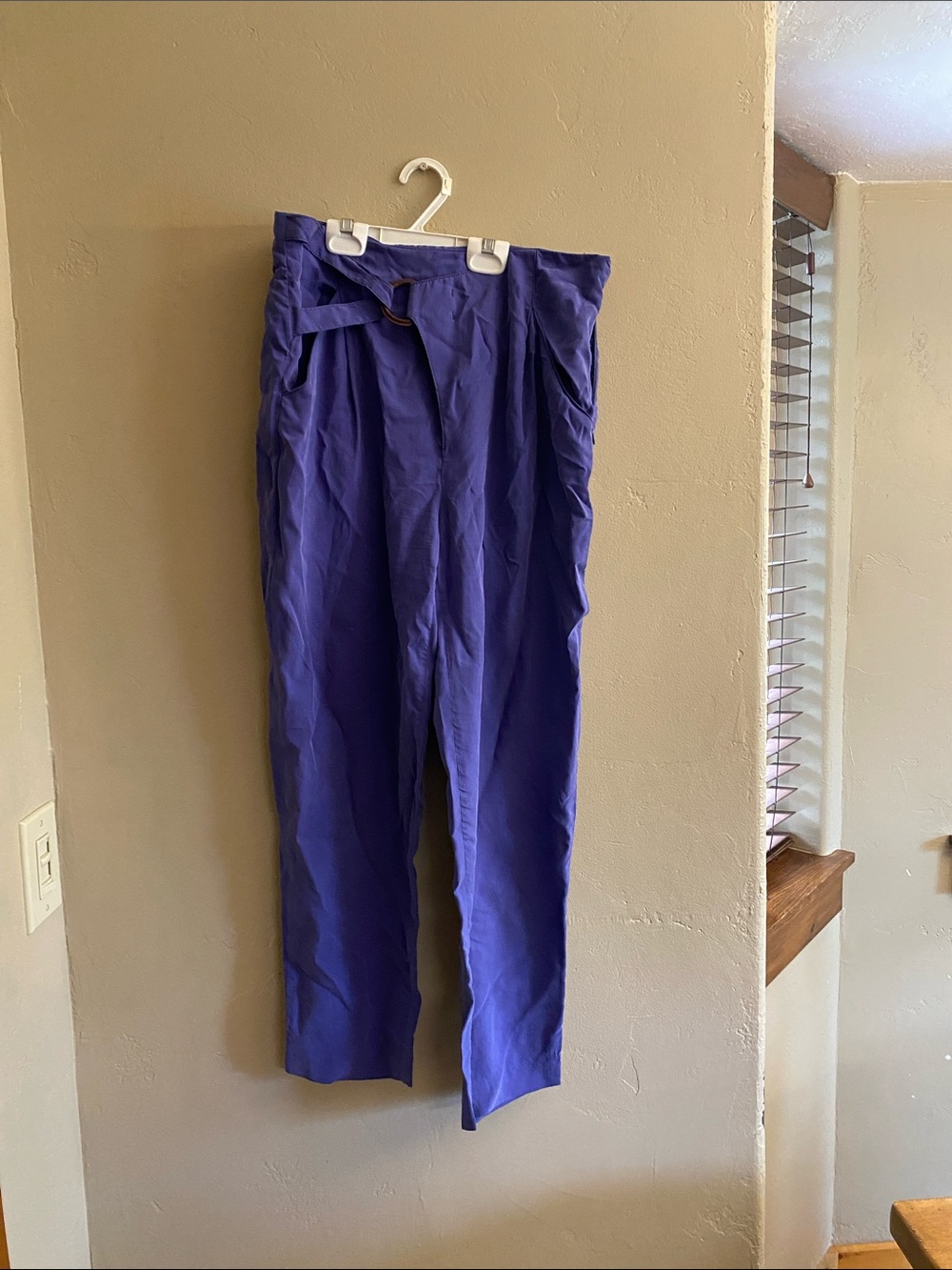 Anthropologie Purple High-Waist Straight-Leg Chinos